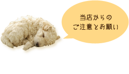 ◆価格は全て税別です。◆ワンちゃんの状態によっては追加料金、またはお断りする場合がございます。吠え癖がある場合や暴れやすい等のワンちゃんは、事前にご相談ください。◆料金表に掲載している犬種は一例です。雑種を含め、掲載されていない犬種のワンちゃんは大きさや毛質などで料金を決めさせていただきます。詳しくはスタッフまでお尋ねください。